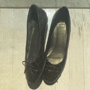 Stuart Weitzman Brown Quilted Patent Leather Ballet Flats Sz 10